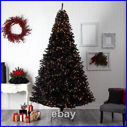 10' Black Christmas Pre-Lighted Tree with950 Clear LED Lights. Retail $769