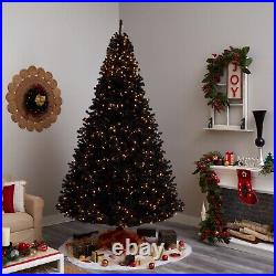 10' Black Christmas Pre-Lighted Tree with950 Clear LED Lights. Retail $769