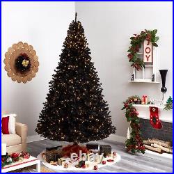 10' Black Christmas Pre-Lighted Tree with950 Clear LED Lights. Retail $769