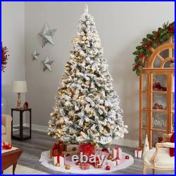 10' Flocked West Virginia Fir Christmas Tree with 800 Lights Green 120