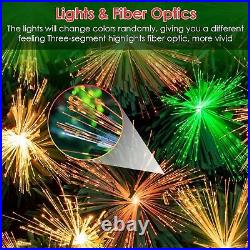 10ft Fiber Optic Artificial Christmas Tree, Pre-Lit Xmas Tree with LED Top Star 10ft Fiber Optic Artificial Christmas Tree, Pre-Lit Xmas Tree with LED Top Star