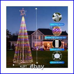 12FT Outdoor Lighting Christmas Tree 650 LED Light Show Christmas Tree with 8