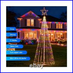 12FT Outdoor Lighting Christmas Tree 650 LED Light Show Christmas Tree with 8