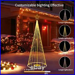 12Ft Outdoor Lighted LED Christmas Tree Cone Lights outside Decor for Xmas