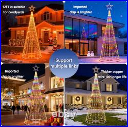 12Ft Outdoor Lighted LED Christmas Tree Cone Lights outside Decor for Xmas