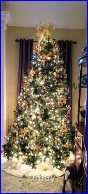 12 ft. Christmas Tree white lights, decorated, stand & storage bags included