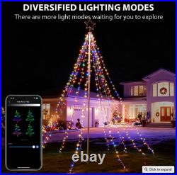 12-ft Flagpole Christmas Tree Pre-lit Programmable RGB Fairy Lights Decorations
