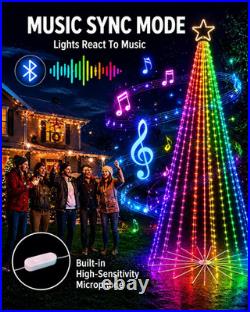 14.5FT Outdoor Christmas Tree with Light, DIY Light Show LED Christmas Tree
