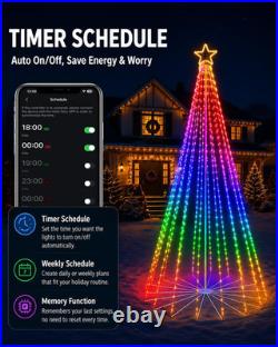 14.5FT Outdoor Christmas Tree with Light, DIY Light Show LED Christmas Tree