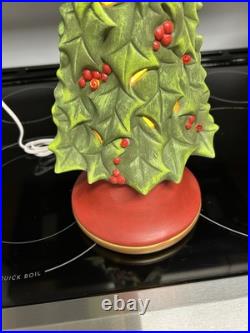 15.5 Inch Holly Tree, Painted, Lighted