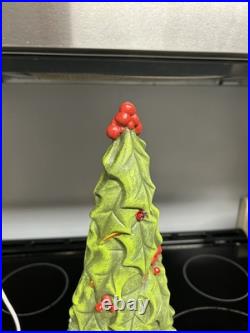 15.5 Inch Holly Tree, Painted, Lighted