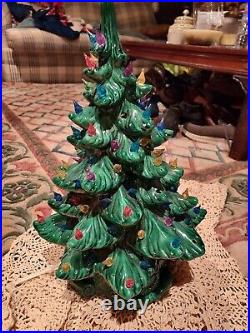 17 Inch Atlantic Mold Ceramic Lighted Christmas Tree