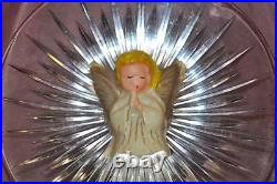 1950s Vtg Xmas Tree Topper Ge Merry Midget Lucite N Celluloid Angel For Light