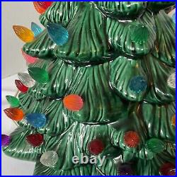 1960 1970 Lighted Ceramic Christmas Tree Holland Mold Multi Color Bulbs Vtg