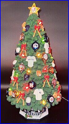 2002 NY Yankees Lighted Christmas Tree Danbury Mint Collection