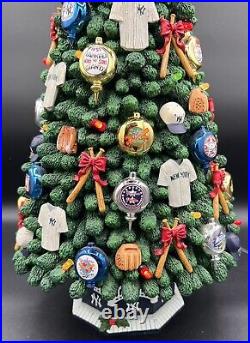 2002 NY Yankees Lighted Christmas Tree Danbury Mint Collection