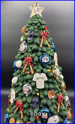 2002 NY Yankees Lighted Christmas Tree Danbury Mint Collection