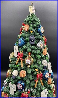 2002 NY Yankees Lighted Christmas Tree Danbury Mint Collection