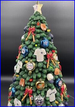 2002 NY Yankees Lighted Christmas Tree Danbury Mint Collection