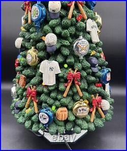 2002 NY Yankees Lighted Christmas Tree Danbury Mint Collection