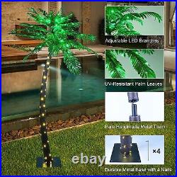2023 Upgraded Lighted Palm Tree 7FT 96+56 LED Artificial Palm Tree Lights