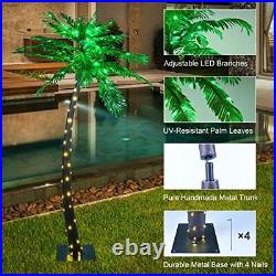 2023 Upgraded Lighted Palm Tree 7FT 96 Green/56 White LED Artificial Palm 7ft