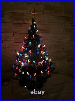 20 Vintage Light Up Ceramic Christmas Tree Flocked Atlantic Mold 2 PscGORGEOUs 20 Vintage Light Up Ceramic Christmas Tree Flocked Atlantic Mold 2 PscGORGEOUs