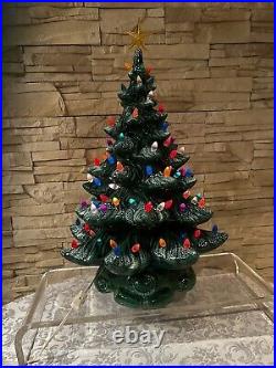 20 Vintage Light Up Ceramic Christmas Tree Flocked Atlantic Mold 2 PscGORGEOUs 20 Vintage Light Up Ceramic Christmas Tree Flocked Atlantic Mold 2 PscGORGEOUs