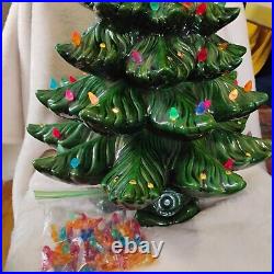 23 Vintage Ceramic Christmas Tree XL 2pc With Light/Base & Extra Bulbs 23 Vintage Ceramic Christmas Tree XL 2pc With Light/Base & Extra Bulbs