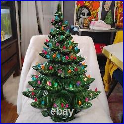 23 Vintage Ceramic Christmas Tree XL 2pc With Light/Base & Extra Bulbs 23 Vintage Ceramic Christmas Tree XL 2pc With Light/Base & Extra Bulbs