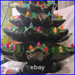 23 Vintage Ceramic Christmas Tree XL 2pc With Light/Base & Extra Bulbs 23 Vintage Ceramic Christmas Tree XL 2pc With Light/Base & Extra Bulbs