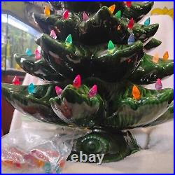 23 Vintage Ceramic Christmas Tree XL 2pc With Light/Base & Extra Bulbs 23 Vintage Ceramic Christmas Tree XL 2pc With Light/Base & Extra Bulbs