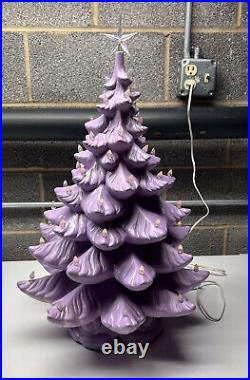 24 Purple Lighted Ceramic Christmas Tree Atlantic mold RARE! Vintage Unique 24 Purple Lighted Ceramic Christmas Tree Atlantic mold RARE! Vintage Unique