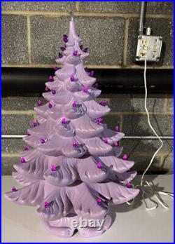 24 Purple Lighted Ceramic Christmas Tree Atlantic mold RARE! Vintage Unique 24 Purple Lighted Ceramic Christmas Tree Atlantic mold RARE! Vintage Unique