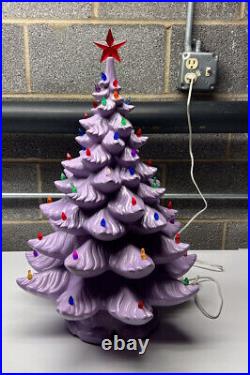 24 Purple Lighted Ceramic Christmas Tree Atlantic mold RARE! Vintage Unique 24 Purple Lighted Ceramic Christmas Tree Atlantic mold RARE! Vintage Unique