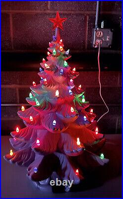 24 Purple Lighted Ceramic Christmas Tree Atlantic mold RARE! Vintage Unique 24 Purple Lighted Ceramic Christmas Tree Atlantic mold RARE! Vintage Unique