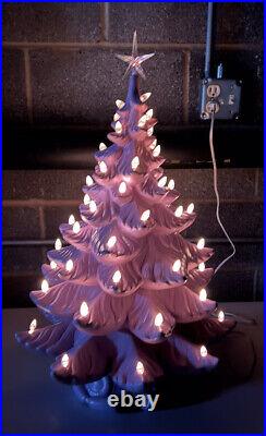 24 Purple Lighted Ceramic Christmas Tree Atlantic mold RARE! Vintage Unique 24 Purple Lighted Ceramic Christmas Tree Atlantic mold RARE! Vintage Unique