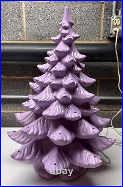 24 Purple Lighted Ceramic Christmas Tree Atlantic mold RARE! Vintage Unique 24 Purple Lighted Ceramic Christmas Tree Atlantic mold RARE! Vintage Unique