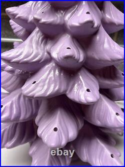 24 Purple Lighted Ceramic Christmas Tree Atlantic mold RARE! Vintage Unique 24 Purple Lighted Ceramic Christmas Tree Atlantic mold RARE! Vintage Unique
