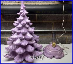 24 Purple Lighted Ceramic Christmas Tree Atlantic mold RARE! Vintage Unique 24 Purple Lighted Ceramic Christmas Tree Atlantic mold RARE! Vintage Unique