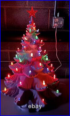 24 Purple Lighted Ceramic Christmas Tree Atlantic mold RARE! Vintage Unique 24 Purple Lighted Ceramic Christmas Tree Atlantic mold RARE! Vintage Unique