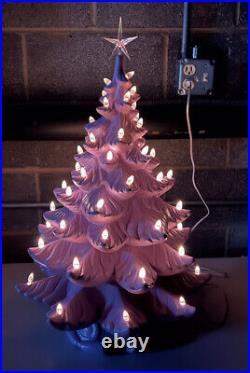 24 Purple Lighted Ceramic Christmas Tree Atlantic mold RARE! Vintage Unique 24 Purple Lighted Ceramic Christmas Tree Atlantic mold RARE! Vintage Unique