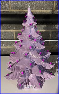 24 Purple Lighted Ceramic Christmas Tree Atlantic mold RARE! Vintage Unique 24 Purple Lighted Ceramic Christmas Tree Atlantic mold RARE! Vintage Unique