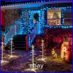 2 Ft Lighted Spiral Christmas Tree Light Warm White 79 LED Outdoor Decor 3 Pack