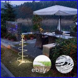 2 Ft Lighted Spiral Christmas Tree Light Warm White 79 LED Outdoor Decor 3 Pack