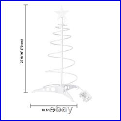 2 Ft Lighted Spiral Christmas Tree Light Warm White 79 LED Outdoor Decor 3 Pack