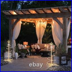 2 Ft Lighted Spiral Christmas Tree Light Warm White 79 LED Outdoor Decor 3 Pack