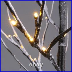 2ft Snowy Effect Warm White Twig Tree Christmas XMAS Decoration 60cm