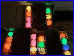 3 Box Sets Vintage Royal Fluorescent Christmas Tree Lights 20 Bulbs Total