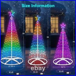 3 Pack Smart RGB Christmas Cone Tree Lights App Controlled Yard Indoor Outdoor